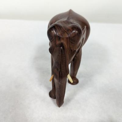 Vintage Carved Wooden Elephant Figures