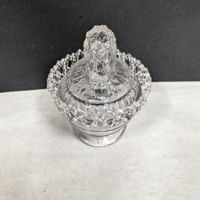 Vintage Imperial Glass Lion Covered Dish