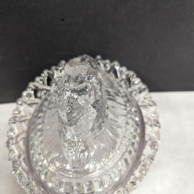 Vintage Imperial Glass Lion Covered Dish