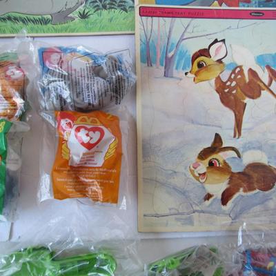 Lot of 3 Vintage Tray Puzzles and McDonalds TY and Other Toys