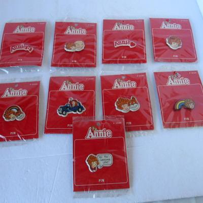Lot of All Different Orphin Annie Plastic Pins