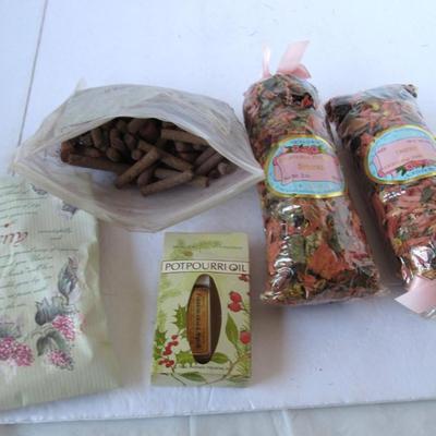 Lot of Incence Sticks, Potpourri Oil and Potpourri Bags