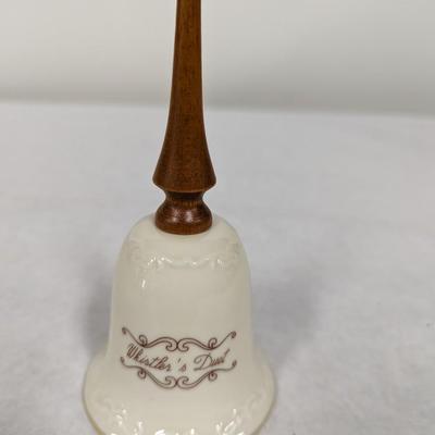 Whistler's Duet Hummel Goebel Wooden Handled Porcelain Bell