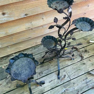 Pair of Vintage Wrought Iron Plant Stands