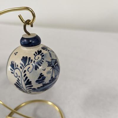Hanging Blue & White Christmas Ornament