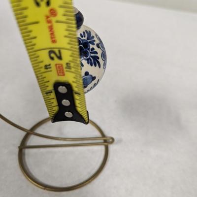 Hanging Blue & White Christmas Ornament