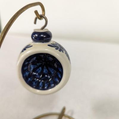 Hanging Blue & White Christmas Ornament