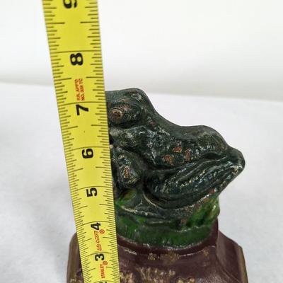 Hand Painted Cast Iron Frog Doorstop