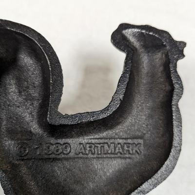 1989 Art Mark Cast Iron Rooster Doorstop