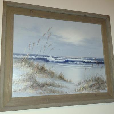 Seascape Painting on Canvas- Signed by Artist- Approx 23" x 19"
