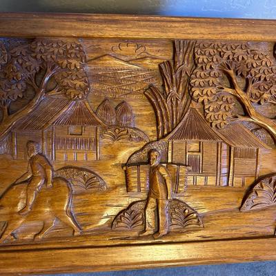 DETAILED HAND CARVED WOODEN CHEST