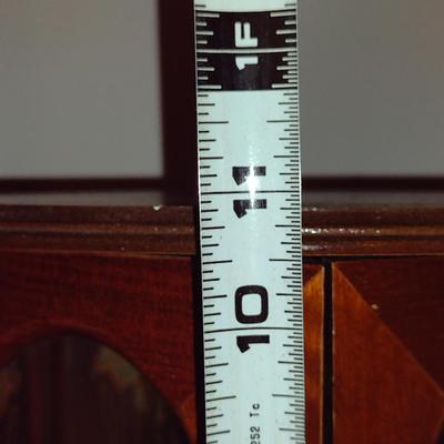 Wooden and Glass Jewelry Box with Iris Design