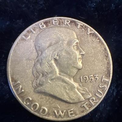 1955 .50c Benjamin Franklin silver
