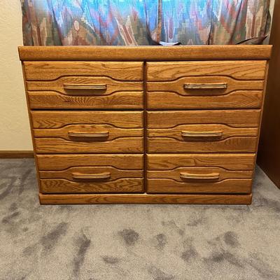 THE ORMAN GRUBB SOLID OAK 6 DRAWER DRESSER