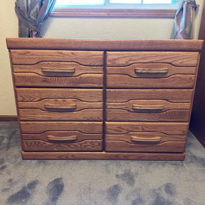 THE ORMAN GRUBB SOLID OAK 6 DRAWER DRESSER