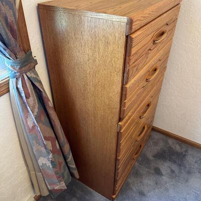 THE ORMAN GRUBB SOLID OAK 6 DRAWER CHEST