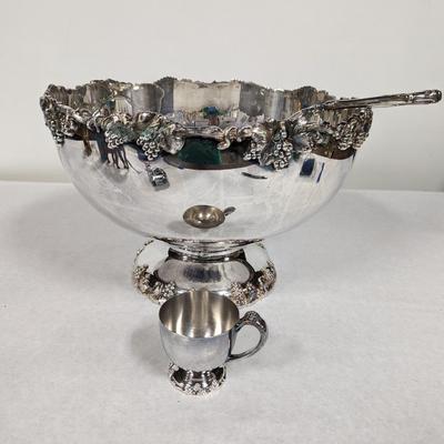 Crescent 5236 Punch Bowl 10 Cups & Ladle