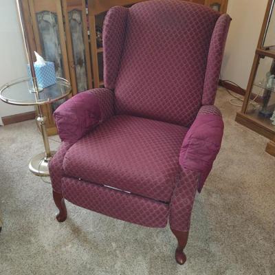 Lane Upholstered Reclining Wing Back Chair (Choice A)