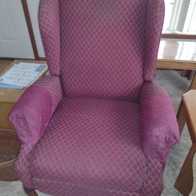Lane Upholstered Reclining Wing Back Chair (Choice B)