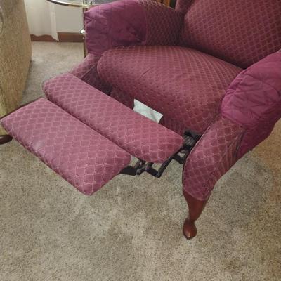 Lane Upholstered Reclining Wing Back Chair (Choice B)