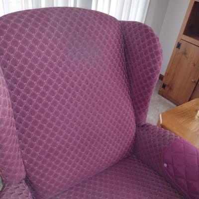 Lane Upholstered Reclining Wing Back Chair (Choice B)