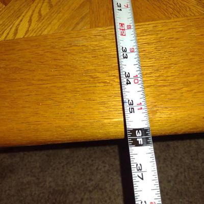 Solid Wood Coffee Table with Herringbone Design- Approx 36" Square, 16" Tall