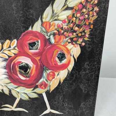 Botanical Rooster Canvas Print Michele Norman