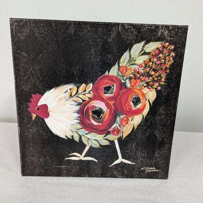 Botanical Rooster Canvas Print Michele Norman