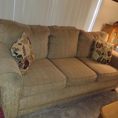 Upholstered Three Cushion Sleeper Sofa- Approx 86