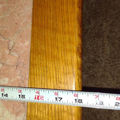 Wooden Coffee Table with Pink Marble Inserts- Approx 48" x 18" x 16" Tall