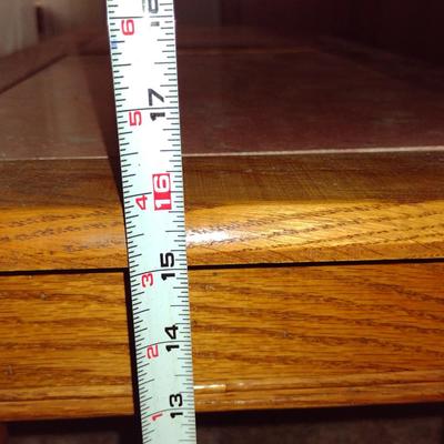 Wooden Coffee Table with Pink Marble Inserts- Approx 48" x 18" x 16" Tall