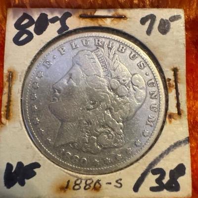 1880 MORGAN S DOLLAR U S COIN