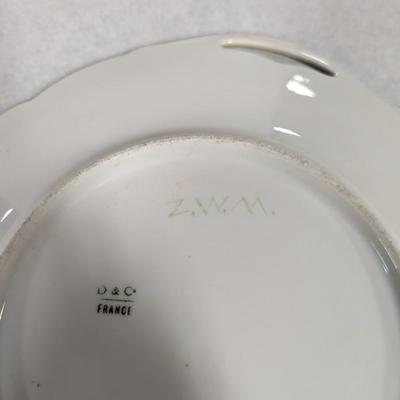 Antique D&C France Initials Z M W