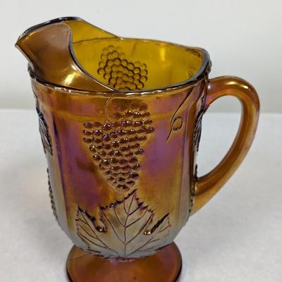 Vintage Harvest & Grape Amber Pitcher