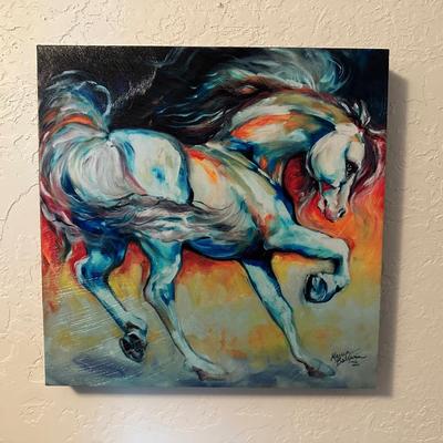 'THE STALLION PRANCE" & "MIDNIGHT SPIRIT VI" CANVAS WALL ART BY MARCIA BALDWIN