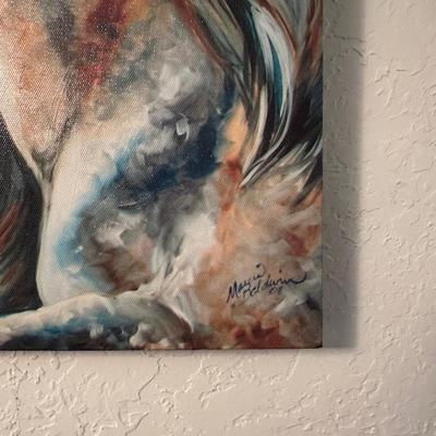 'THE STALLION PRANCE" & "MIDNIGHT SPIRIT VI" CANVAS WALL ART BY MARCIA BALDWIN