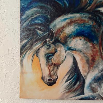 'THE STALLION PRANCE" & "MIDNIGHT SPIRIT VI" CANVAS WALL ART BY MARCIA BALDWIN