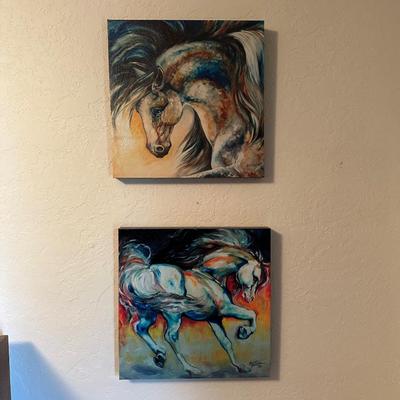 'THE STALLION PRANCE" & "MIDNIGHT SPIRIT VI" CANVAS WALL ART BY MARCIA BALDWIN