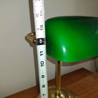 Banker's Desk Lamp- Brass with Glass Shade