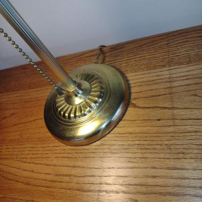 Banker's Desk Lamp- Brass with Glass Shade