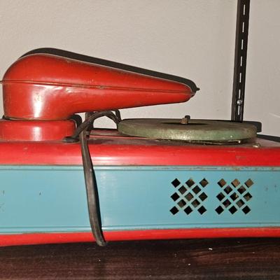 Vintage Metal Electric Turntable for Children