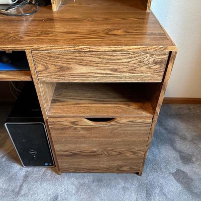 COMPUTER DESK W/HURCH AND ADJUSTABLE DESK CHAIR