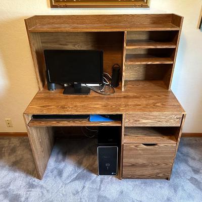 COMPUTER DESK W/HURCH AND ADJUSTABLE DESK CHAIR