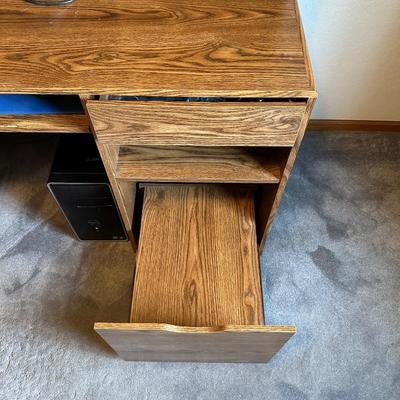 COMPUTER DESK W/HURCH AND ADJUSTABLE DESK CHAIR