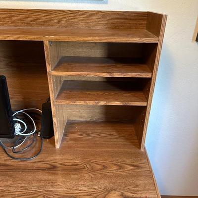 COMPUTER DESK W/HURCH AND ADJUSTABLE DESK CHAIR