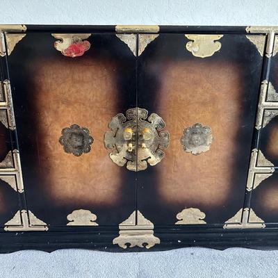 KOREAN TANSU-STYLE CHINOISERIE DRESSER W/BUTTERFLY HARDWARE
