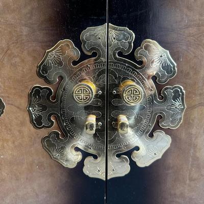 KOREAN TANSU-STYLE CHINOISERIE DRESSER W/BUTTERFLY HARDWARE