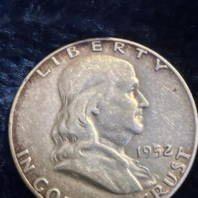1952 S Benjamin Franklin U S coin .50c