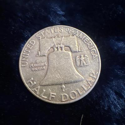 1952 S Benjamin Franklin U S coin .50c