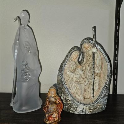 2 Nativity Figures and an angel figurine